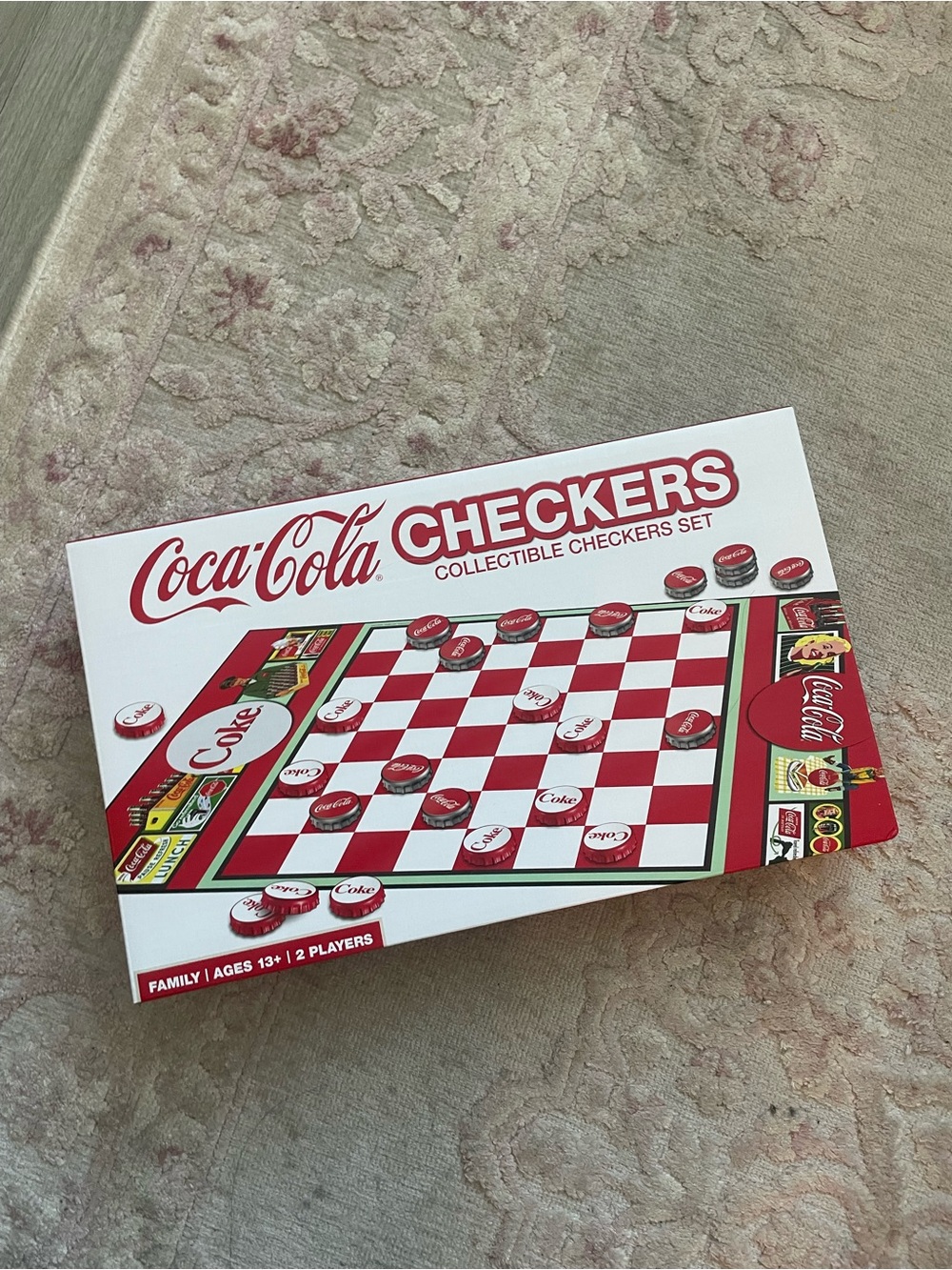 NEW Coca Cola Red and White Collectible Checkers Game Set